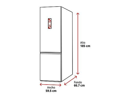 Frigorífico combi – Candy CNCQ2T618DW, No Frost, 185 cm Altura, 355L, hOn App, Iluminación LED, Blanco