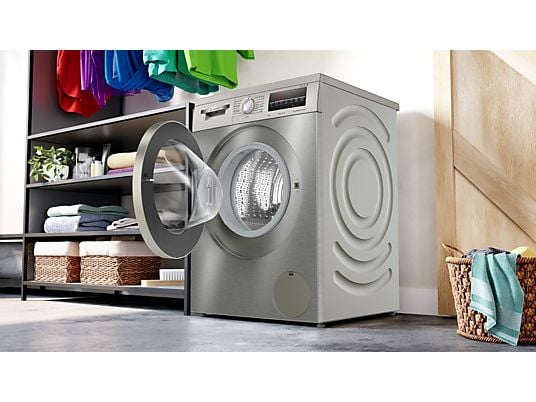 Lavadora carga frontal – Bosch WUU28T8XES, 8 kg, 1.400 rpm, 15 programas, Inox