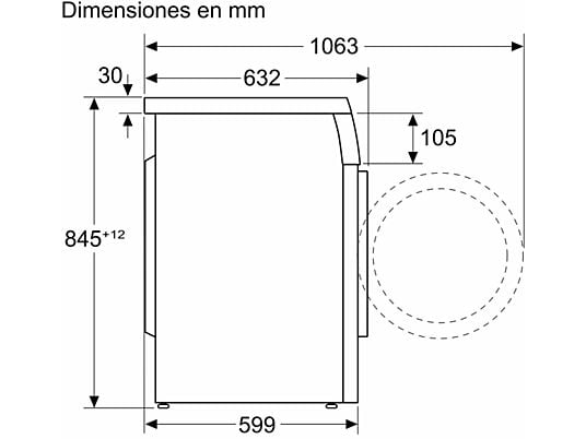 Lavadora carga frontal – Bosch WUU28T8XES, 8 kg, 1.400 rpm, 15 programas, Inox