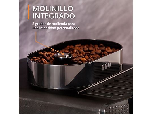 Cafetera superautomática – Krups Roma EA81K870, 1450 W, 15 bar, 1.7 L, 3 temperaturas, 2 tazas, Sistema Thermoblock, Kit de limpieza incluido, Negro