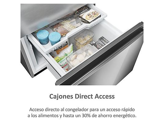 Frigorífico combi – Haier 3D 60 Series 5 HTW 5618CNMG, No Frost, 185 cm, 360 l, Motor Inverter, Wi-fi, Plata