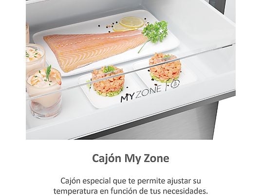 Frigorífico combi – Haier 3D 60 Series 5 HTW 5618CNMG, No Frost, 185 cm, 360 l, Motor Inverter, Wi-fi, Plata