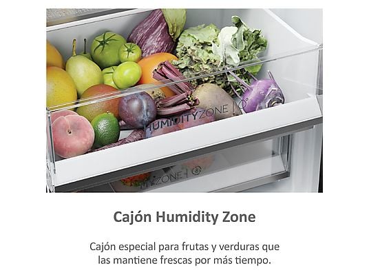 Frigorífico combi – Haier 3D 60 Series 5 HTW 5618CNMG, No Frost, 185 cm, 360 l, Motor Inverter, Wi-fi, Plata