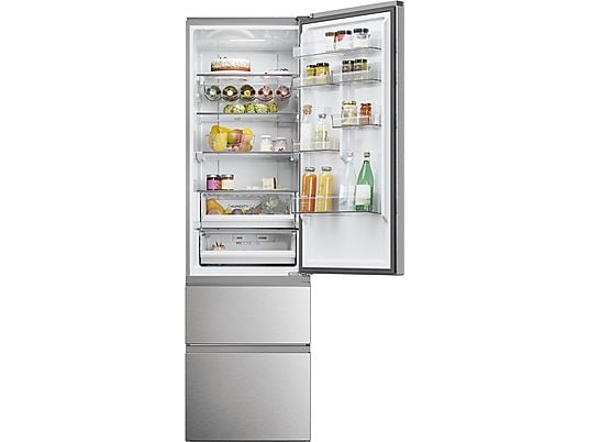 Frigorífico combi – Haier 3D 60 Series 5 HTW5620CNMG, No Frost, 205 cm, 414 l, My Zone, Direct Access, Inox