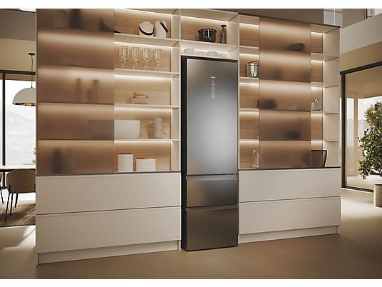 Frigorífico combi – Haier 3D 60 Series 5 HTW5620CNMG, No Frost, 205 cm, 414 l, My Zone, Direct Access, Inox