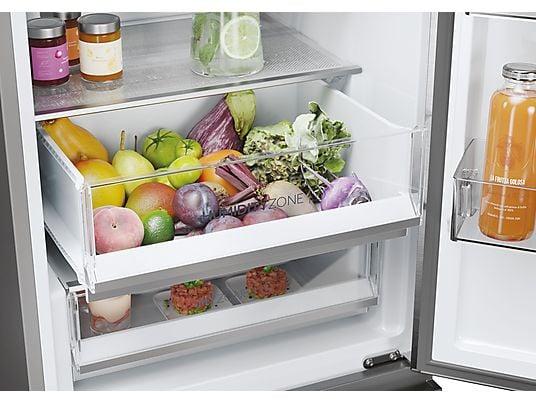 Frigorífico combi – Haier 3D 60 Series 5 HTW5620CNMG, No Frost, 205 cm, 414 l, My Zone, Direct Access, Inox