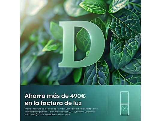 Frigorífico combi – Hisense RB440N4GWD, No Frost, 200.4 cm, 336 l, Multi Airflow, Cristal Blanco