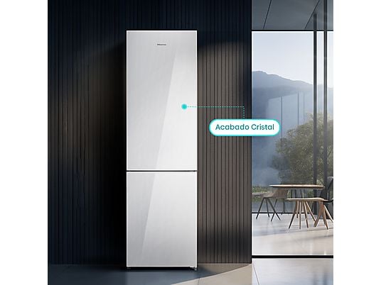 Frigorífico combi – Hisense RB440N4GWD, No Frost, 200.4 cm, 336 l, Multi Airflow, Cristal Blanco