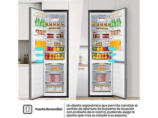 Frigorífico combi – Hisense RB440N4GWD, No Frost, 200.4 cm, 336 l, Multi Airflow, Cristal Blanco