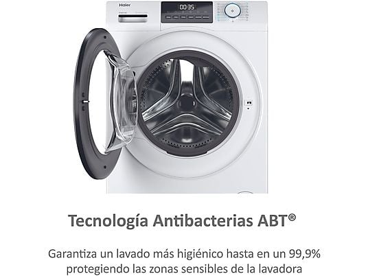 Lavadora carga frontal – Haier I-Pro Series 1 HW80-BP14929A-S, 8 kg, 1400 rpm, Motor Inverter, Función Vapor, Antibacterias, Blanco