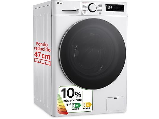 Lavadora secadora – LG F2DR5S09A1W, 9 kg+5 kg, 1200 rpm, 12 programas, Blanco