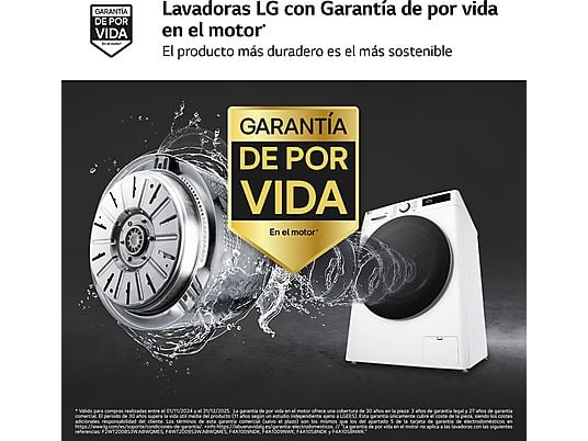 Lavadora secadora – LG F2DR5S09A1W, 9 kg+5 kg, 1200 rpm, 12 programas, Blanco