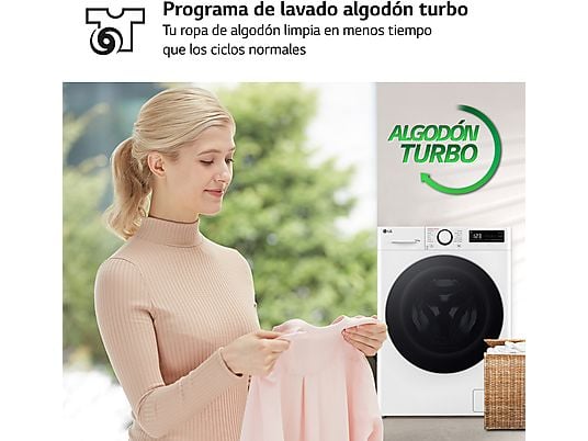 Lavadora secadora – LG F2DR5S09A1W, 9 kg+5 kg, 1200 rpm, 12 programas, Blanco