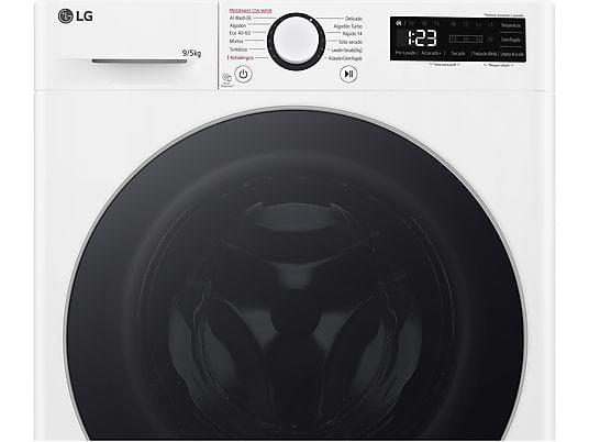 Lavadora secadora – LG F2DR5S09A1W, 9 kg+5 kg, 1200 rpm, 12 programas, Blanco