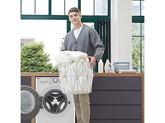 Lavadora secadora – LG F2DR5S09A1W, 9 kg+5 kg, 1200 rpm, 12 programas, Blanco