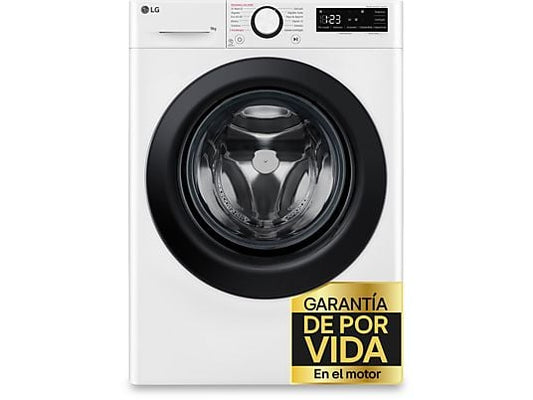 Lavadora carga frontal – LG F4WR5009A6W, Serie 500, 9kg, 1400rpm, 12 programas, AI Direct Drive™, vapor Steam™, Blanco