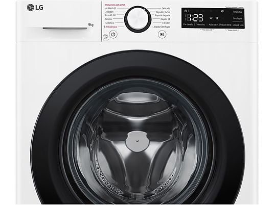 Lavadora carga frontal – LG F4WR5009A6W, Serie 500, 9kg, 1400rpm, 12 programas, AI Direct Drive™, vapor Steam™, Blanco