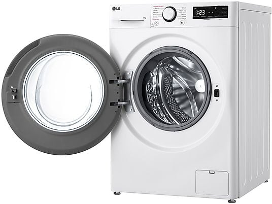 Lavadora carga frontal – LG F4WR5009A6W, Serie 500, 9kg, 1400rpm, 12 programas, AI Direct Drive™, vapor Steam™, Blanco
