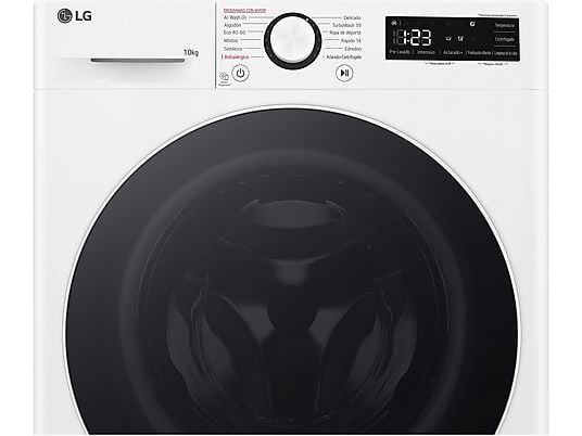 Lavadora carga frontal – LG F4WR6010A0W, Serie 600, 10 kg, 1400 rpm, 12 programas, AI Direct Drive™, TurboWash™360º, Blanco