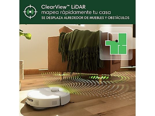 Robot friegasuelos – iRobot Roomba® Plus 405 Combo, 295 ml Depósito Polvo, 3l Depósito Agua Base, 3h Autonomía, Blanco