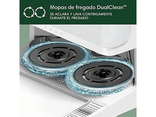 Robot friegasuelos – iRobot Roomba® Plus 405 Combo, 295 ml Depósito Polvo, 3l Depósito Agua Base, 3h Autonomía, Blanco