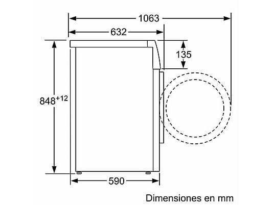 Lavadora carga frontal – Bosch WGE03200ES,Serie 2, 8 kg, 1.200 rpm, 13 programas, Higiene Plus, Motor EcoSilence, Blanco