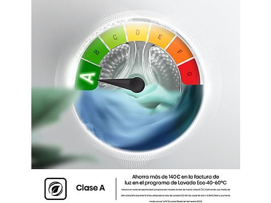 Lavadora secadora – Hisense WD3S8043BW3, 8 kg/5 kg, 1400 rpm, 16 programas. Clase A-30%, WiFi, Blanco