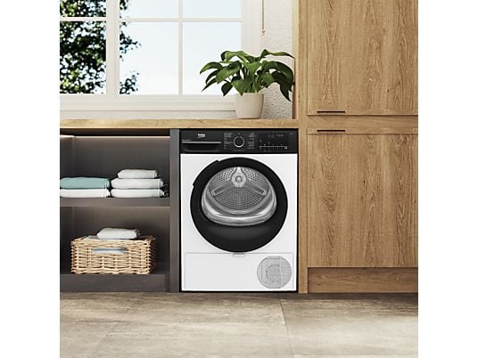 Secadora bomba de calor – Beko BM3T49240W, Motor ProSmart Inverter ,9 kg, 15 Programas, Display digital, Blanco