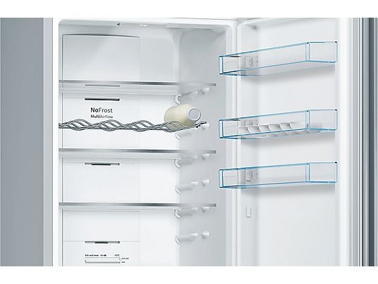 Frigorífico combi – Bosch KGN39VIEB, Total NoFrost, 203 cm, 368 l, Cajón VitaFresh, Perfect Fit, Acero antihuellas