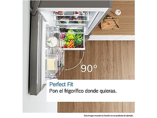 Frigorífico combi – Bosch KGN39VIEB, Total NoFrost, 203 cm, 368 l, Cajón VitaFresh, Perfect Fit, Acero antihuellas