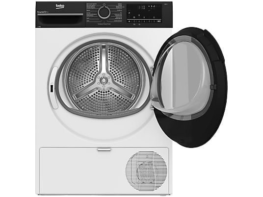 Secadora bomba de calor – Beko BM 3T48249 W, 8 kg, Motor Pro Smart, Aqua Wave, Filtro Fusión, 15 Programas, Blanco