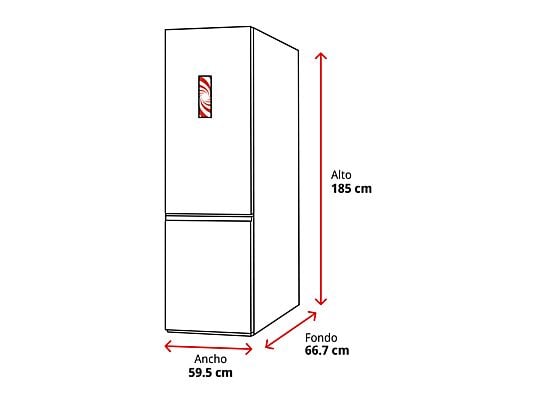 Frigorífico combi – Haier 3D 60 Series 5 HTW 5618CNMG, No Frost, 185 cm, 360 l, Motor Inverter, Wi-fi, Plata
