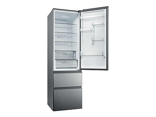 Frigorífico combi – Haier 3D 60 Series 3 HTR3620DNMG, No Frost, 205 cm, 414 l, Fresh 0°C Zone, Direct Access, Inox