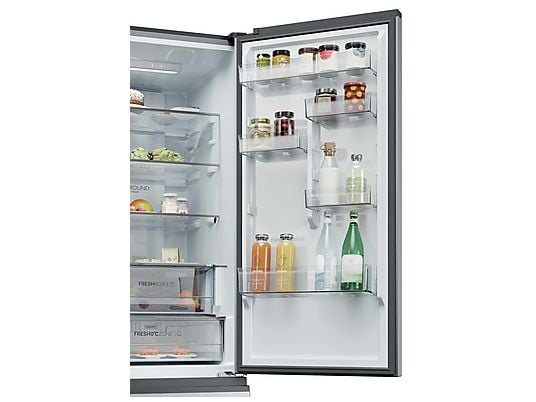Frigorífico combi – Haier 3D 60 Series 3 HTR3620DNMG, No Frost, 205 cm, 414 l, Fresh 0°C Zone, Direct Access, Inox
