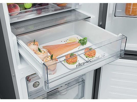 Frigorífico combi – Haier 3D 60 Series 3 HTR3620DNMG, No Frost, 205 cm, 414 l, Fresh 0°C Zone, Direct Access, Inox