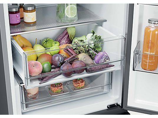 Frigorífico combi – Haier 3D 60 Series 3 HTR3620DNMG, No Frost, 205 cm, 414 l, Fresh 0°C Zone, Direct Access, Inox