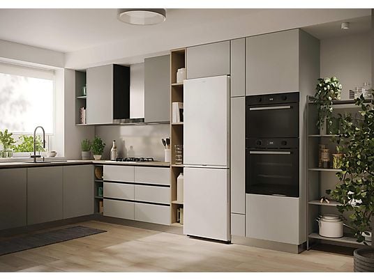 Frigorífico combi – Candy CNCQ2T618DW, No Frost, 185 cm Altura, 355L, hOn App, Iluminación LED, Blanco