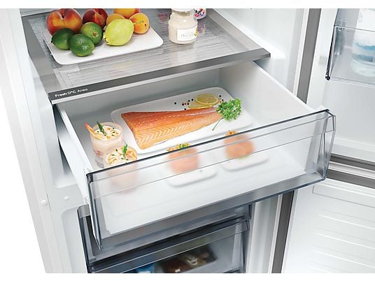 Frigorífico combi – Candy CNCQ2T618DW, No Frost, 185 cm Altura, 355L, hOn App, Iluminación LED, Blanco