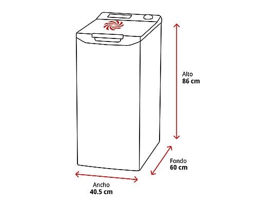 Lavadora carga superior – Hoover THOS2856TM4-S, 8.5 kg, 1200 rpm, +60 Programas, Función Vapor Steam Care PRO, Conectividad WiFi y Bluetooth, Blanco