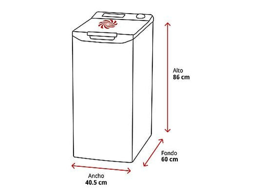 Lavadora carga superior – Hoover THOS2856TM4-S, 8.5 kg, 1200 rpm, +60 Programas, Función Vapor Steam Care PRO, Conectividad WiFi y Bluetooth, Blanco
