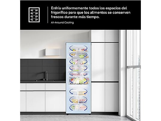 Frigorífico combi – Samsung Smart RB38C675CS9/EF, No Frost, 203 cm, 390l, All-Around Cooling, WiFi, Inox