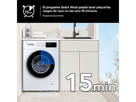 Lavadora carga frontal – Samsung WW90CGC04DAEEC, 9 kg, 1400 rpm, EcoBubble™, Función WiFi con SmartThings, Blanco