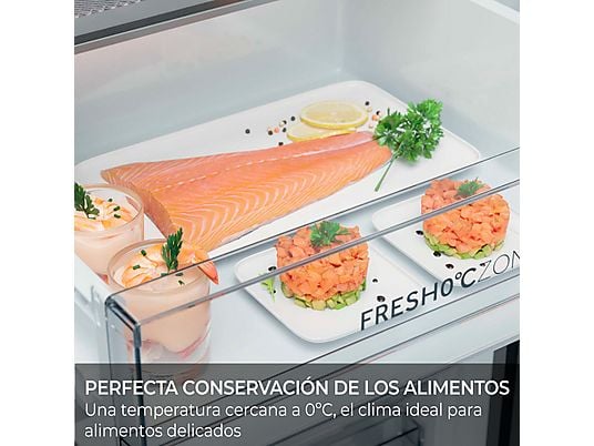 Frigorífico combi – Haier 3D 60 Series 3 HTR3620DNMG, No Frost, 205 cm, 414 l, Fresh 0°C Zone, Direct Access, Inox