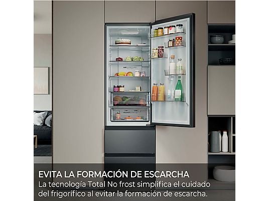 Frigorífico combi – Haier 3D 60 Series 3 HTR3620DNMG, No Frost, 205 cm, 414 l, Fresh 0°C Zone, Direct Access, Inox