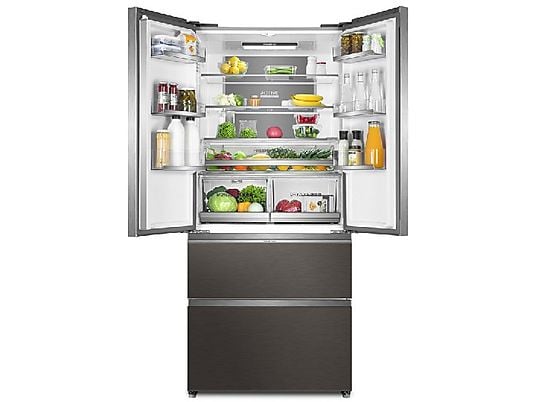 Frigorífico americano – Haier FD 83 Series 7 HB18FGSAAA, No frost, 190 cm, 539 l, Motor Inverter, Antibacterias, Inox