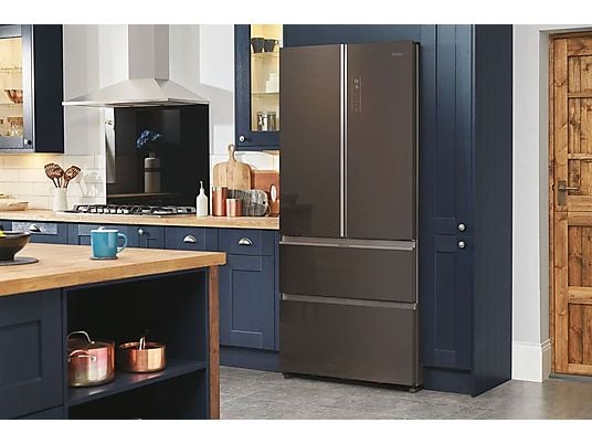 Frigorífico americano – Haier FD 83 Series 7 HB18FGSAAA, No frost, 190 cm, 539 l, Motor Inverter, Antibacterias, Inox