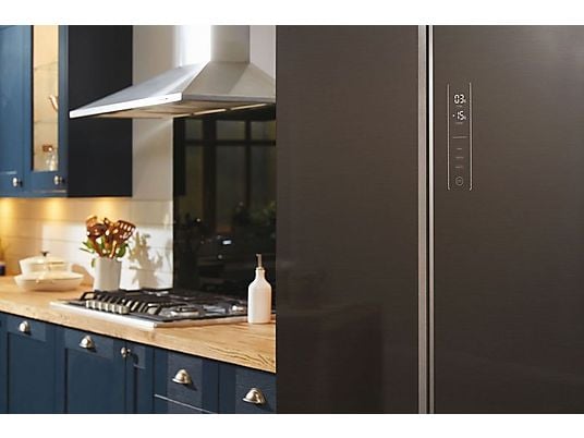 Frigorífico americano – Haier FD 83 Series 7 HB18FGSAAA, No frost, 190 cm, 539 l, Motor Inverter, Antibacterias, Inox