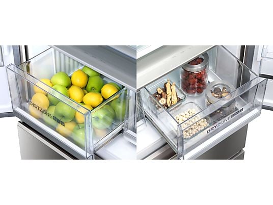 Frigorífico americano – Haier FD 83 Series 7 HB18FGSAAA, No frost, 190 cm, 539 l, Motor Inverter, Antibacterias, Inox