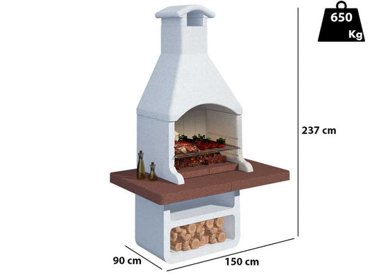 Barbacoa de obra de leña y carbón Linea VZ Portorotondo