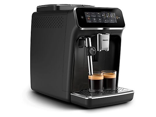 Cafetera superautomática – Philips 3300 Series EP3321/40, Tecnología AquaClean, 2 tazas, Presión Máx. 15 bar, Deposito de agua 1.8 l, 1500 W, Negro